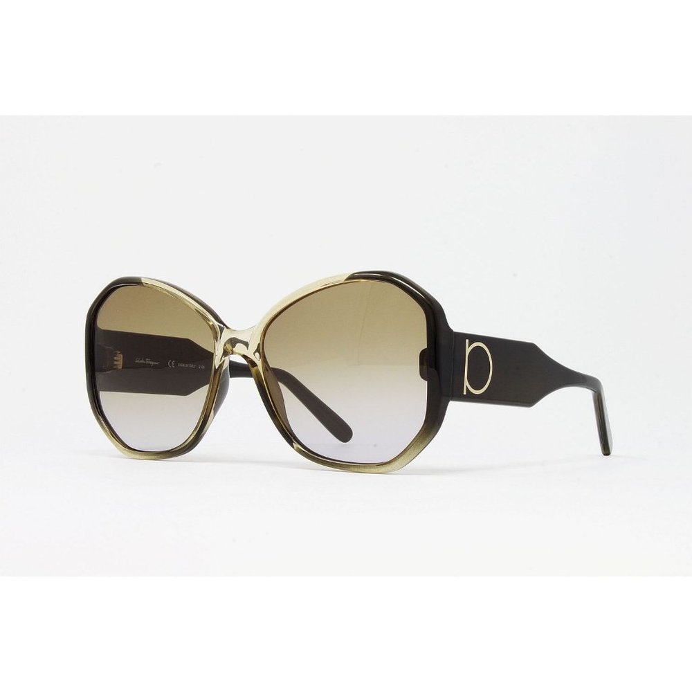 Salvatore Ferragamo Designer Sunglasses Women's Frame Khaki Brown Gradient New!